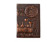XPJYUA Diario De Viaje Cuaderno Cuaderno Retro con relieve de trenes vapor, estudiantes y profesores, A5, planificador viaje, libros notas, papelería, diario hecho a mano(Color3)