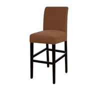 XPJYUA Jacquard Bar Chair Short Back Stool Seat Covers Hotel Banquet Dining Small Size Case Solid Color Funda Taburete de Bar(Light Brown)