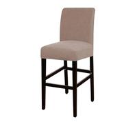 XPJYUA Jacquard Bar Chair Short Back Stool Seat Covers Hotel Banquet Dining Small Size Case Solid Color Funda Taburete de Bar(Khaki)