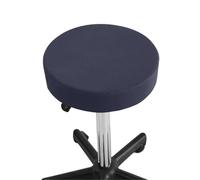XPJYUA Stretch Round Chair Swivel Bar Stool Cover Coffee Shop Seat Protector Universal Solid Color Funda Taburete de Bar(Dark Blue)