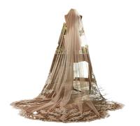 XPJYUA Velo de novia largo Velo de novia blanco una capa con encaje y apliques, largo estilo catedral peine metal, accesorios for