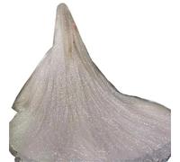 XPJYUA Velo de novia largo Velo de novia brillante, velo blanco, largo 3 m, una capa, catedral(1.5 M Width)