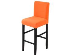 XPJYUA Waterproof Bar Stool Covers Stretch Short Back Counter Height Chairs for Kitchen Dining Room Cafe Furniture Funda Taburete de Bar(Orange)
