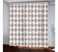 xpkvdsq Cortinas Salon Geometría Marrón Verde Cortinas mordernas Elegantes para salón Dormitorio con Ojales,Aislamiento Térmico y Bloque de Luz,Decorativas Cocina balcón terraza 2 Piezas 117x137 cm