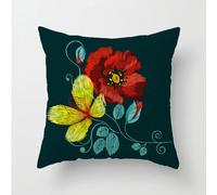 xpkvdsq Funda De Cojin 30x50cm Flor Roja Fundas de Cojines Decorativos Cuadradas para Sofa para Sala de Estar Jardín Coche,con Cremallera Oculta,Suave y Lavable,no con Relleno Incluido