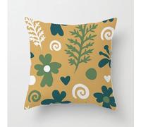 xpkvdsq Funda De Cojin 30x50cm Hojas De Flores Verdes Funda de Almohada del Sofá Decorativas con Cremallera Invisible Tejido Lino, Lavable Antiácaros Transpirable Hipoalergénico para Cama y Silla