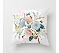 xpkvdsq Funda De Cojin 40x40cm Flores Frescas Rurales Funda de Almohada del Sofá Decorativas con Cremallera Invisible Tejido Lino, Lavable Antiácaros Transpirable Hipoalergénico para Cama y Silla