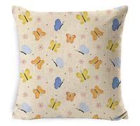 xpkvdsq Funda De Cojin 40x40cm Mariposa Colorida Funda de Almohada del Sofá Decorativas con Cremallera Invisible Tejido Lino, Lavable Antiácaros Transpirable Hipoalergénico para Cama y Silla