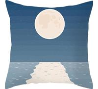 xpkvdsq Funda De Cojin 40x40cm Playa Abstracta Azul Lino Tejido,Fundas de cojín Decorativas Suaves y Transpirables para Sofá,Dormitorio y Sala de Estar,con Cremallera Oculta