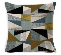 xpkvdsq Funda De Cojin 45x45cm Geometría Abstracta Funda de Almohada del Sofá Decorativas con Cremallera Invisible Tejido Lino, Lavable Antiácaros Transpirable Hipoalergénico para Cama y Silla