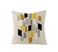 xpkvdsq Funda De Cojin 50x50cm Geometría Negro Marrón Fundas de Cojines Decorativos Cuadradas para Sofa para Sala de Estar Jardín Coche,con Cremallera Oculta,Suave y Lavable,no con Relleno Incluido