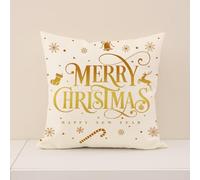 xpkvdsq Funda De Cojin 60x60cm Copos Nieve Campanas Fundas de Cojines Decorativos Cuadradas para Sofa para Sala de Estar Jardín Coche,con Cremallera Oculta,Suave y Lavable,no con Relleno Incluido