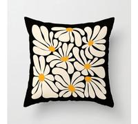xpkvdsq Funda De Cojin 60x60cm Flores Blancas Amarillas Fundas de Cojines Decorativos Cuadradas para Sofa para Sala de Estar Jardín Coche,con Cremallera Oculta,Suave y Lavable,no con Relleno Incluido