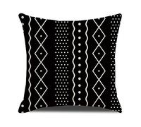 xpkvdsq Funda De Cojin 60x60cm Geométrico Negro Fundas de Cojines Decorativos Cuadradas para Sofa para Sala de Estar Jardín Coche,con Cremallera Oculta,Suave y Lavable,no con Relleno Incluido