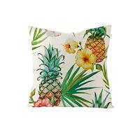 xpkvdsq Funda De Cojin 70x70cm Flores Tropicales Funda de Almohada del Sofá Decorativas con Cremallera Invisible Tejido Lino, Lavable Antiácaros Transpirable Hipoalergénico para Cama y Silla
