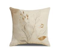 xpkvdsq Funda De Cojin 70x70cm Hojas Marrones Funda de Almohada del Sofá Decorativas con Cremallera Invisible Tejido Lino, Lavable Antiácaros Transpirable Hipoalergénico para Cama y Silla