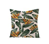 xpkvdsq Funda De Cojin 70x70cm Hojas Tropicales Lino Tejido,Fundas de cojín Decorativas Suaves y Transpirables para Sofá,Dormitorio y Sala de Estar,con Cremallera Oculta