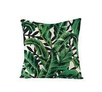 xpkvdsq Funda De Cojin 70x70cm Hojas Tropicales Lino Tejido,Fundas de cojín Decorativas Suaves y Transpirables para Sofá,Dormitorio y Sala de Estar,con Cremallera Oculta