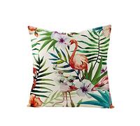 xpkvdsq Funda De Cojin 80x80cm Animales Tropicales Funda de Almohada del Sofá Decorativas con Cremallera Invisible Tejido Lino, Lavable Antiácaros Transpirable Hipoalergénico para Cama y Silla