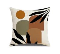 xpkvdsq Funda De Cojin 80x80cm Geometría Marrón Negro Fundas de Cojines Decorativos Cuadradas para Sofa para Sala de Estar Jardín Coche,con Cremallera Oculta,Suave y Lavable,no con Relleno Incluido