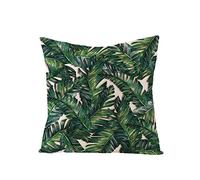 xpkvdsq Funda De Cojin 80x80cm Hojas Tropicales Lino Tejido,Fundas de cojín Decorativas Suaves y Transpirables para Sofá,Dormitorio y Sala de Estar,con Cremallera Oculta