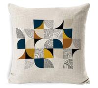 xpkvdsq Fundas Cojines 40x40cm Geometría Abstracta Funda de Almohada del Sofá Decorativas con Cremallera Invisible Tejido Lino, Lavable Antiácaros Transpirable Hipoalergénico para Cama y Silla