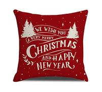 xpkvdsq Fundas Cojines 40x40cm Geometría Árbol Navidad Funda de Almohada del Sofá Decorativas con Cremallera Invisible Tejido Lino, Lavable Antiácaros Transpirable Hipoalergénico para Cama y Silla