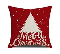 xpkvdsq Fundas Cojines 60x60cm Árbol Navidad Copo Nieve Funda de Almohada del Sofá Decorativas con Cremallera Invisible Tejido Lino, Lavable Antiácaros Transpirable Hipoalergénico para Cama y Silla