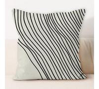 xpkvdsq Fundas Cojines 70x70cm Raya Negra Funda de Almohada del Sofá Decorativas con Cremallera Invisible Tejido Lino, Lavable Antiácaros Transpirable Hipoalergénico para Cama y Silla