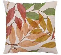 xpkvdsq Fundas Cojines 80x80cm Hojas Marrones Lino Tejido,Fundas de cojín Decorativas Suaves y Transpirables para Sofá,Dormitorio y Sala de Estar,con Cremallera Oculta