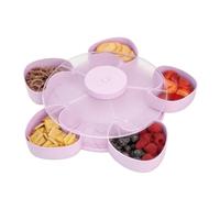 Xplateaux Divisés Rotatifs Pour Légumes, Fruits, Noix, Apéritifs, Assiette De Service Avec Couvercle, Cuisine, Salle À Manger, Salon, Pique-nique, Jardin, Barbacoa, Camping, Boîte À Compartiments De 9