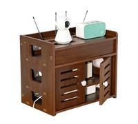 XPLKQXE Armario De Almacenamiento para Enrutador WiFi, Caja De Enrutador En el Escritorio, Gestión De Cables Adecuado para Oficinas, Estudios, Estar(marrón,36x22x30cm)