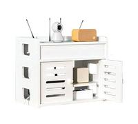 XPLKQXE Armario De Almacenamiento para Enrutador WiFi, Caja De Enrutador En el Escritorio, Gestión De Cables Adecuado para Oficinas, Estudios, Estar(Blanco,36x22x30cm)