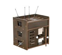 XPLKQXE Armario De Almacenamiento para Enrutador WiFi, Caja De Enrutador En el Escritorio, Gestión De Cables Adecuado para Oficinas, Estudios, Estar(marrón,30x22x30cm)