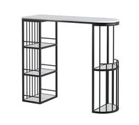 XPLKQXE Mesa Centro/Consola Hierro, Mesa Moderna para El Pasillo, Mesa Auxiliar 3 Niveles, Almacenamiento con Estantes Abiertos(Black,120x40x105cm)
