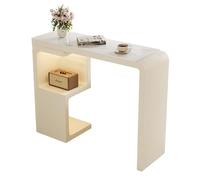 XPLKQXE Versátil Mesa Divisoria Tipo Barra, Consola Entrada Moderna, Mesa Comedor Tipo Barra Diseño Rectangular Y Estrecho para Cocinas(Blanco,153x40x105cm)