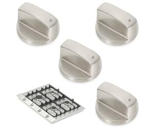 XPOOP 4 Piezas Perillas de Control Universales, 6mm Pomo para Estufa de Gas, Gas Adaptadores de Perillas de Control de la Estufa Interruptor para Cocinas Cocina de Gas Horno Estufa Gas