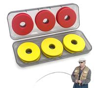 XPOOP 6 Piezas Carretes de Línea de Pesca, Tabla de Bobinado de Pesca de Espuma, Carretes de Espuma de Pesca, para Almacenar Líneas de Pesca y Accesorios (Rojo + Amarillo)