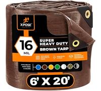 Xpose Safety Lona de Polietileno Resistente de 0,4 mm, Gruesa, Resistente al Agua, a los Rayos UV, a Prueba de putrefacción, desgarros y roturas, con Ojales y Bordes Reforzados