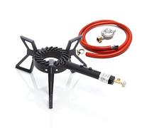 XPOtool Hornillo de gas 10,5kW exterior camping manguera de gas 1,5m regulador de presión 28mbar IT