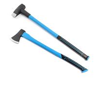 XPOtool Juego de hacha 1500g y maza cuña 3,6kg acero al carbono mango de fibra de vidrio madera leña