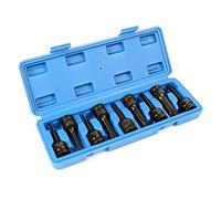 XPOtool Set 9 puntas atornillador de impacto accionamiento 12,5mm (1/2") multidentadas T20-T70 75mm