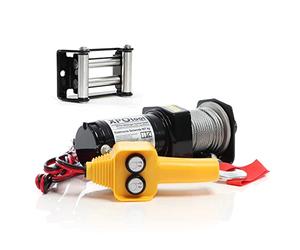 XPOtool Set cabrestante eléctrico 907kg 12V, cable de acero 12,5m 1hp y guía rodillo con 907-1587kg