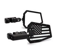Xprite UTV Espejos laterales se adapta a jaula de barra enrollable de 4,4 cm a 2 pulgadas, soporte ajustable para espejo retrovisor de aluminio resistente para todoterreno, lado a lado, Polaris RZR XP Turbo, Can-Am Maverick X3 (bandera de América)