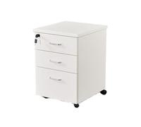 XPSHP25112 Archivadores de oficina de madera de piso a techo, archivador móvil simple y moderno, corto con cerradura, tres cajones (blanco)