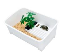XPSHP25112 Tanque de Reptiles Pequeño Tanque doméstico de alimentación Tortugas con Plataforma Secado al Sol Fácil Montaje(Medio)