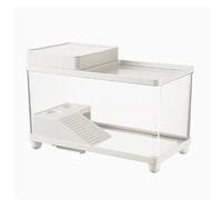 XPSHP25112 Tanque de Reptiles Tanque de alimentación for Tortugas, Uso doméstico, Plataforma Escalada Cubierta, Drenaje Inferior Fácil Montaje(Blanco)