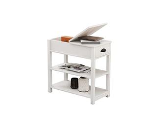 XPSSJMU Mesa Auxiliar Estrecha con cajones y Separador Inferior abatible - Blanca