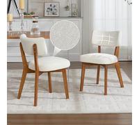 XPSSJMU Moderno estilo medio siglo silla de comedor conjunto de 2, patas de madera maciza asiento acolchado tela para cocina, comedor u oficina