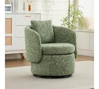 XPSSJMU Sillón giratorio giratorio 360°, con espacio de almacenamiento oculto y cojín para la espalda, moderno sillón de salón para dormitorio, esquina, rincón de lectura (verde)